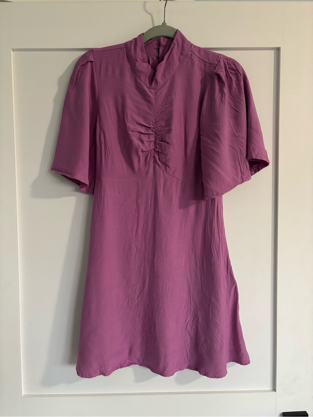 Free People Magenta Short Sleeve Mini Dress
